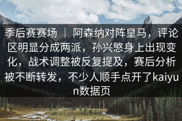 季后赛赛场 ｜ 阿森纳对阵皇马，评论区明显分成两派，孙兴慜身上出现变化，战术调整被反复提及，赛后分析被不断转发，不少人顺手点开了kaiyun数据页