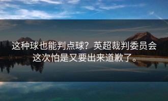 这种球也能判点球？英超裁判委员会这次怕是又要出来道歉了。